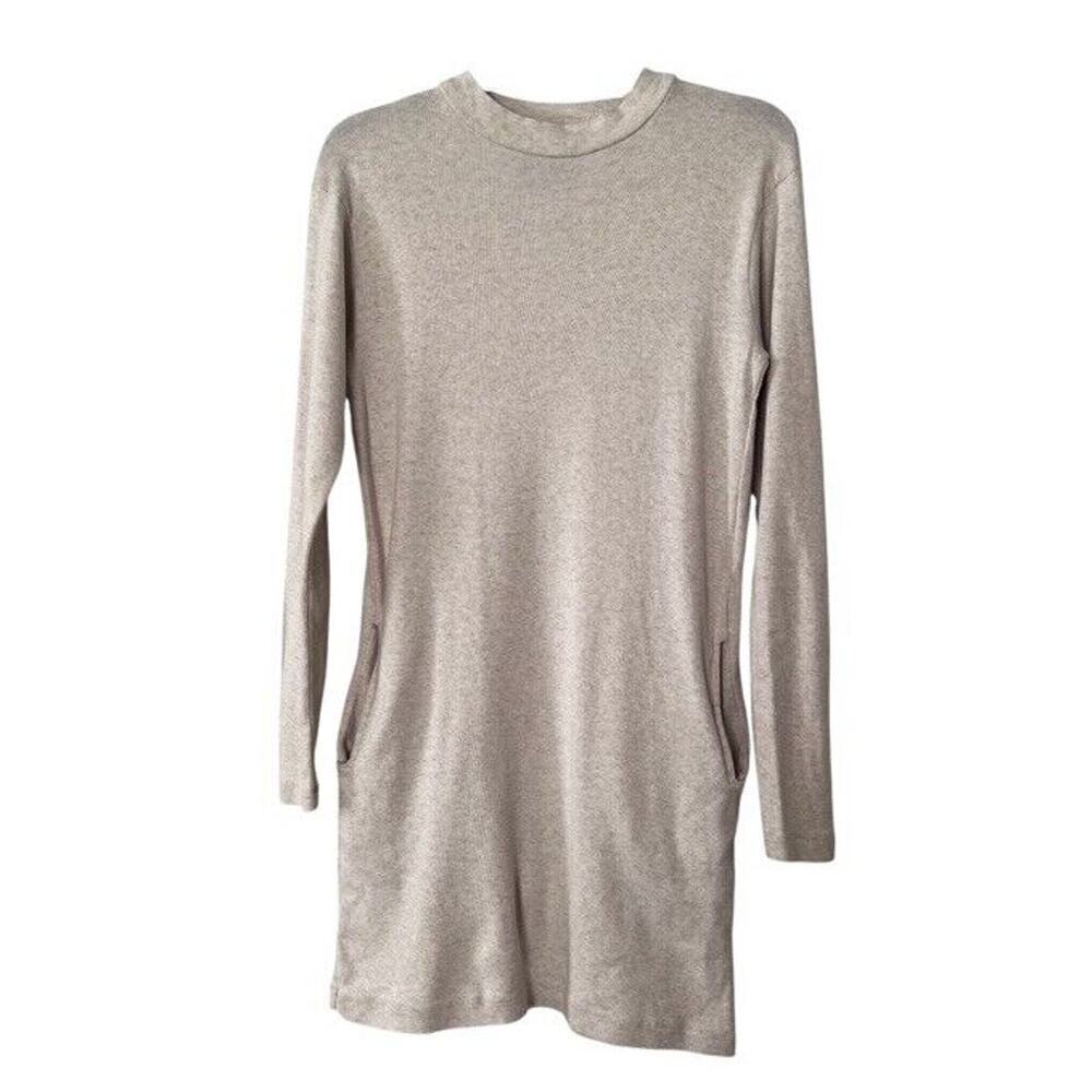 Tonlè Long Sleeve Cotton Minidress In Cream Size Xtra Small